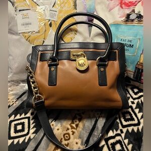 Michael Kors Hamilton Two Toned Satchel Bag